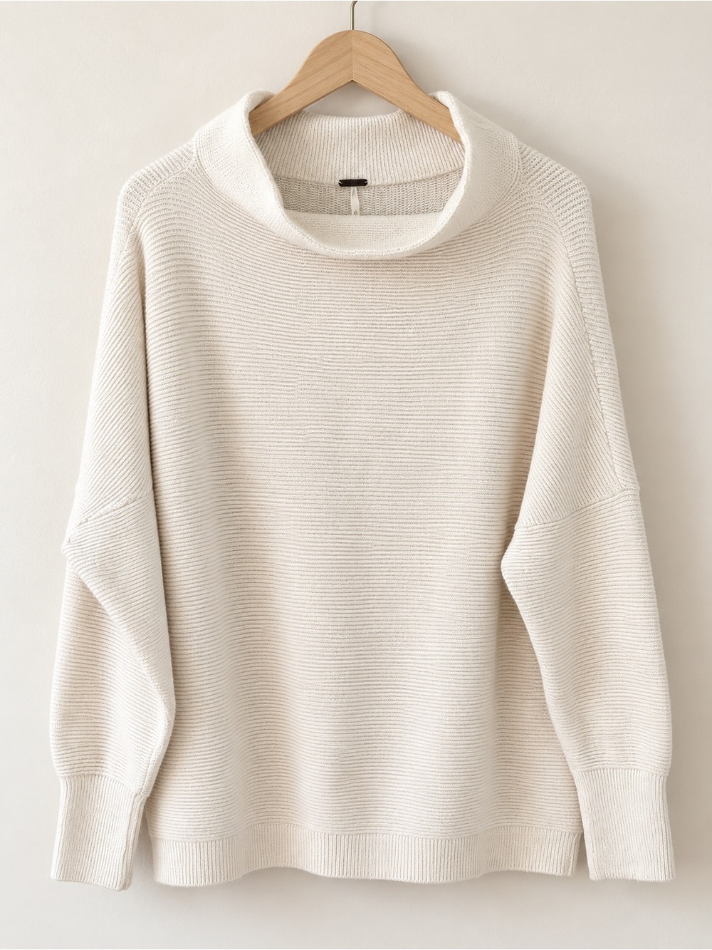 Free People Ottoman Slouchy Tunic Textured Knit Cream Medium